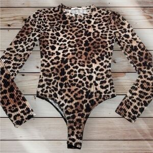 MI AMI long-sleeve animal print bodysuit